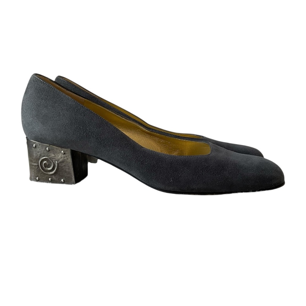 Bruno Magli Dark Grey Suede Pumps Size 9AA (Narrow)